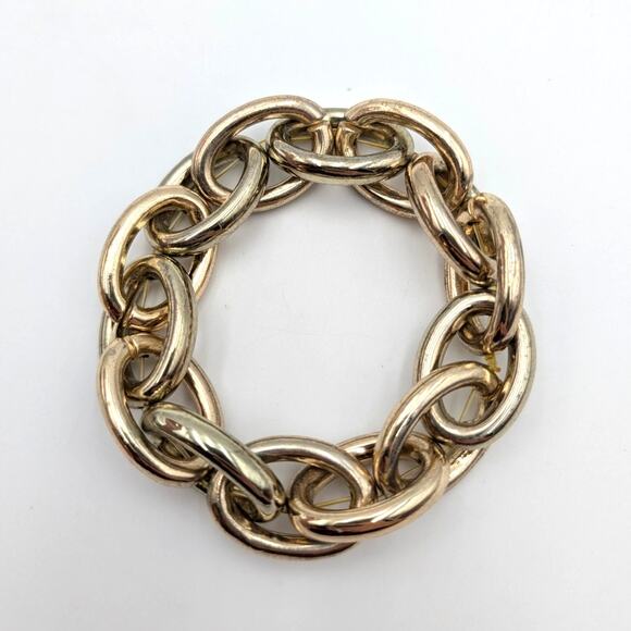 Nordstrom Women's Twisted Chunky Chain Link Bracelet Goldtone Plate - Picture 4 of 6